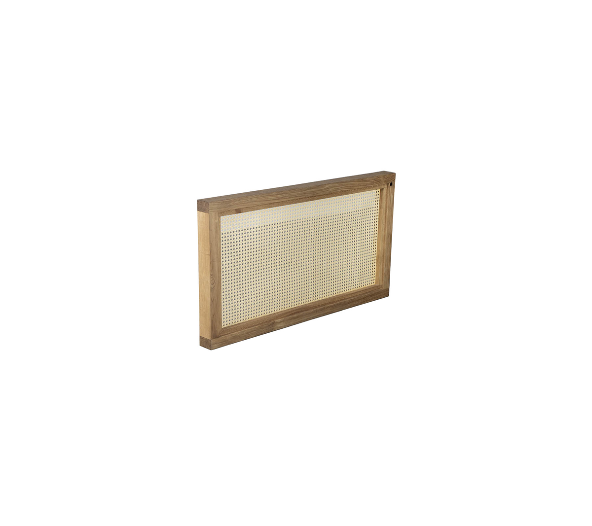 Holzrahmen mit einem Netzscreen, entworfen für Luftstrom- und Filtrationszwecke, mit einem einfachen, funktionalen Design.