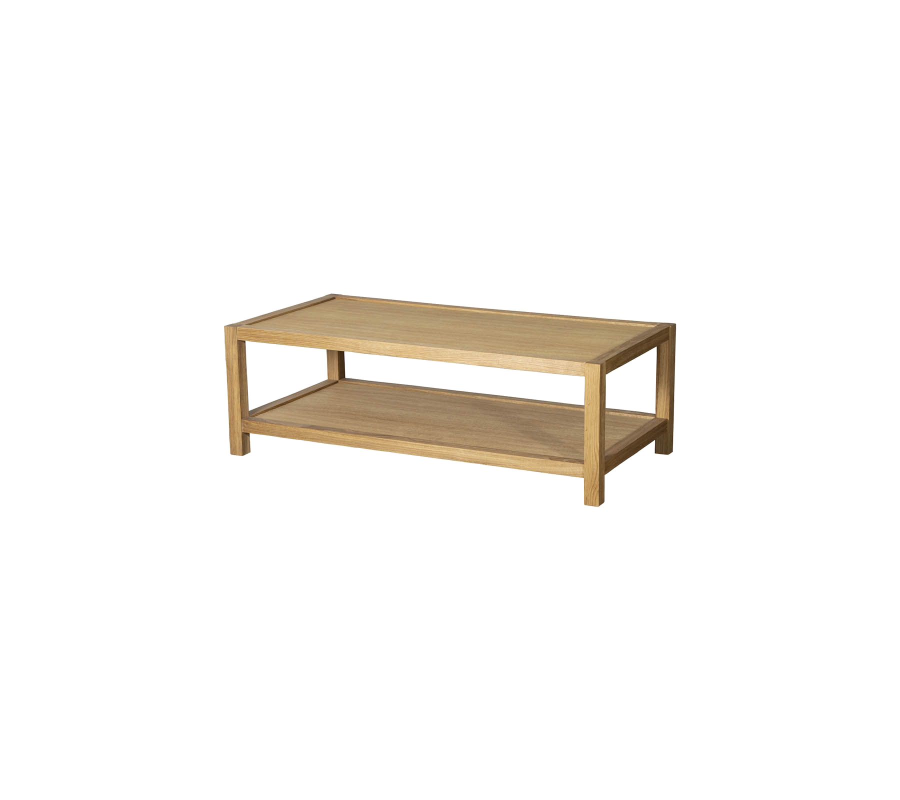 Holztisch mit einem unteren Regal zur Aufbewahrung, das ein einfaches und modernes Design zeigt. Geeignet für verschiedene Einrichtungsstile.