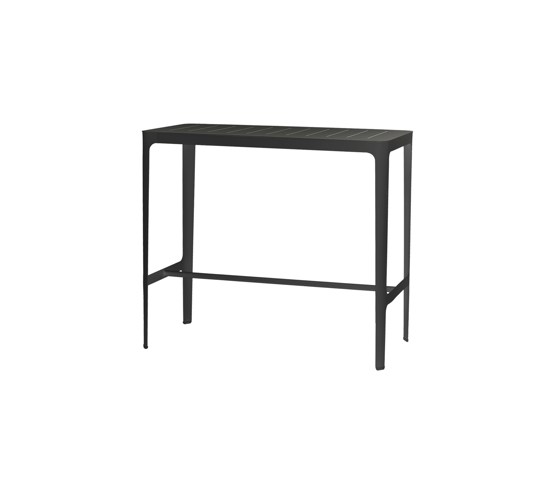 Eleganter schwarzer Konsol Tisch mit minimalistischer Gestaltung und einem unteren Regal für zusätzlichen Stauraum oder Ausstellungszwecke.