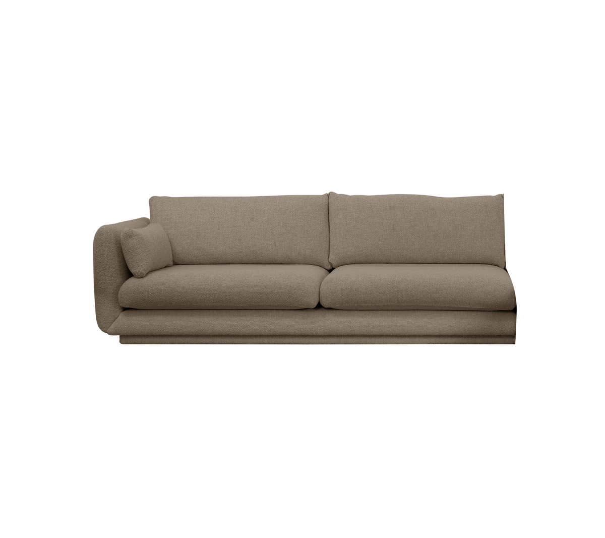 Hellbraune Couch mit modernem Design.