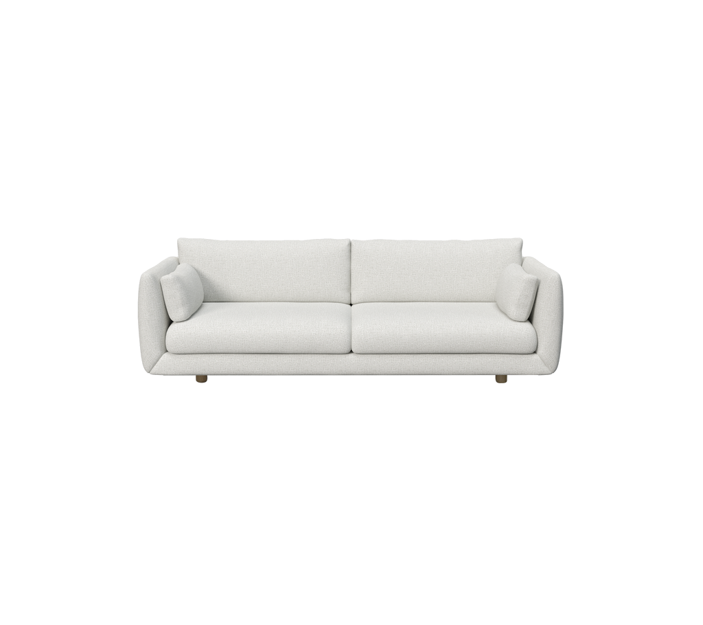 Hellgraues modernes Sofa mit minimalistischem Design.
