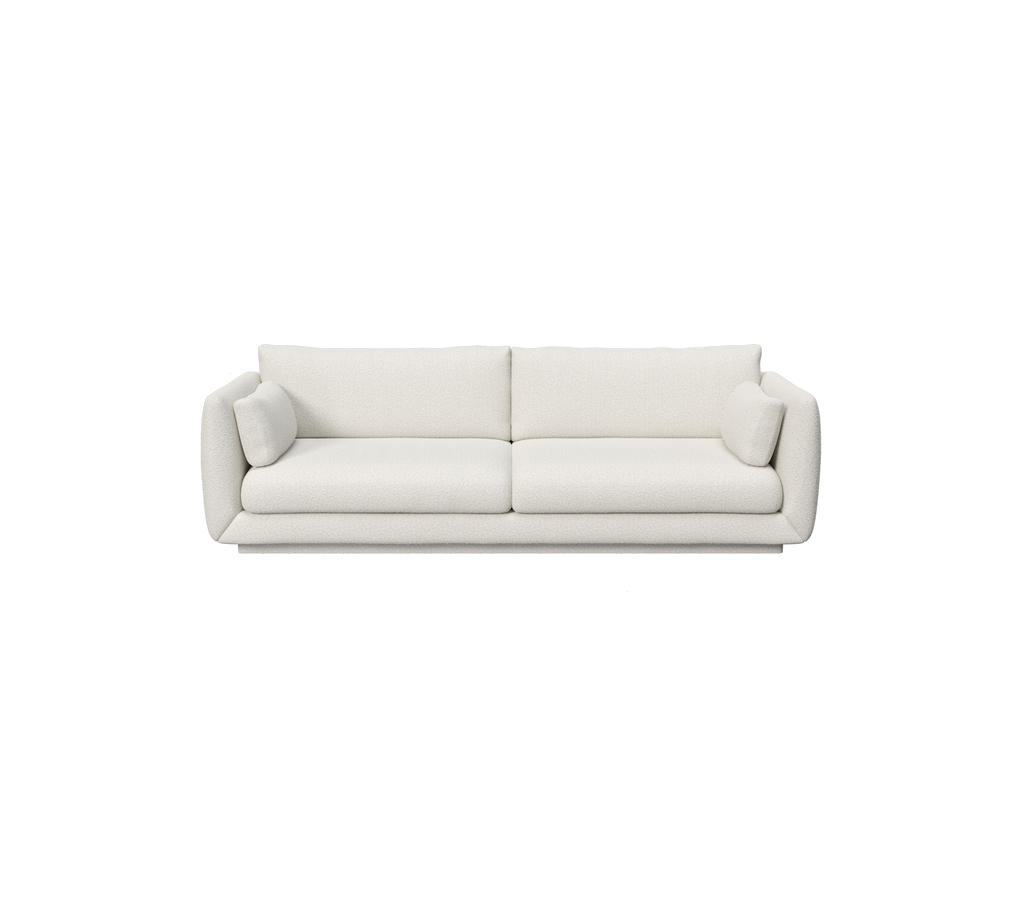 ein modernes weißes Sofa mit minimalistischer Gestaltung.