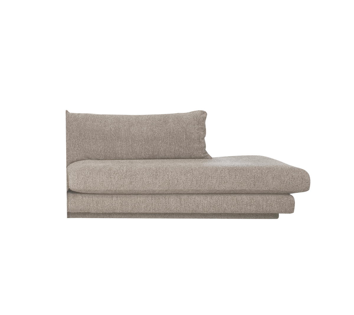 Hellbraune moderne Sofa mit minimalistischem Design.