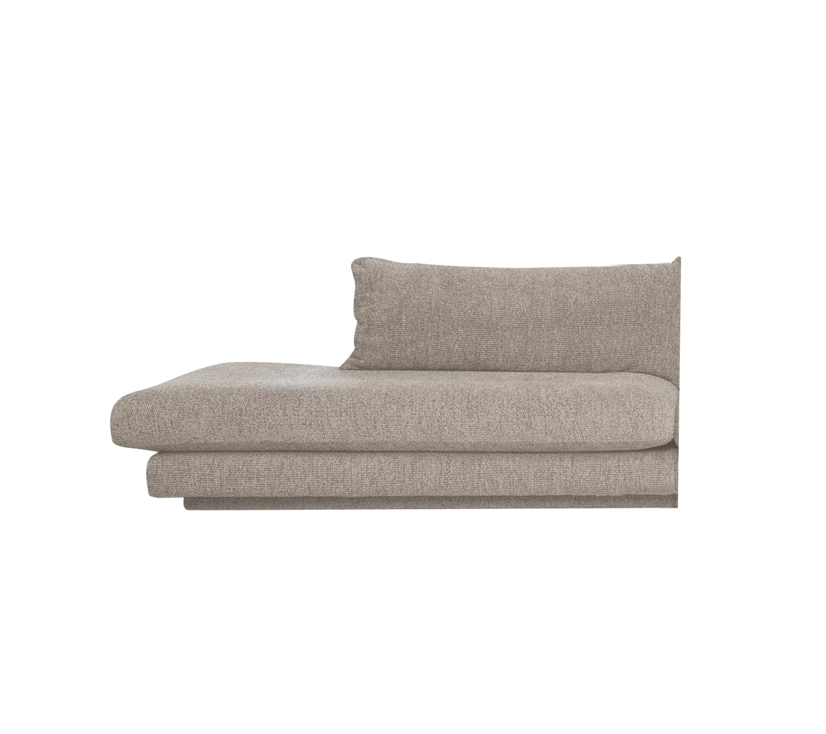Hellbraune Sofa in einem modernen Loungesetting.