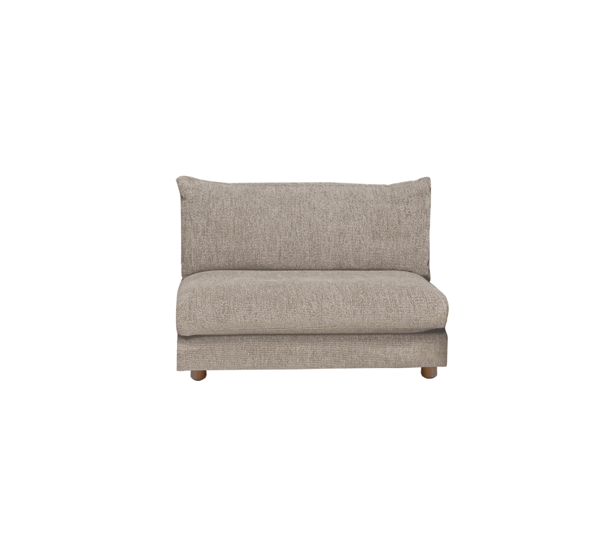 Hellbraunes Sofa mit einem schlichten Design.