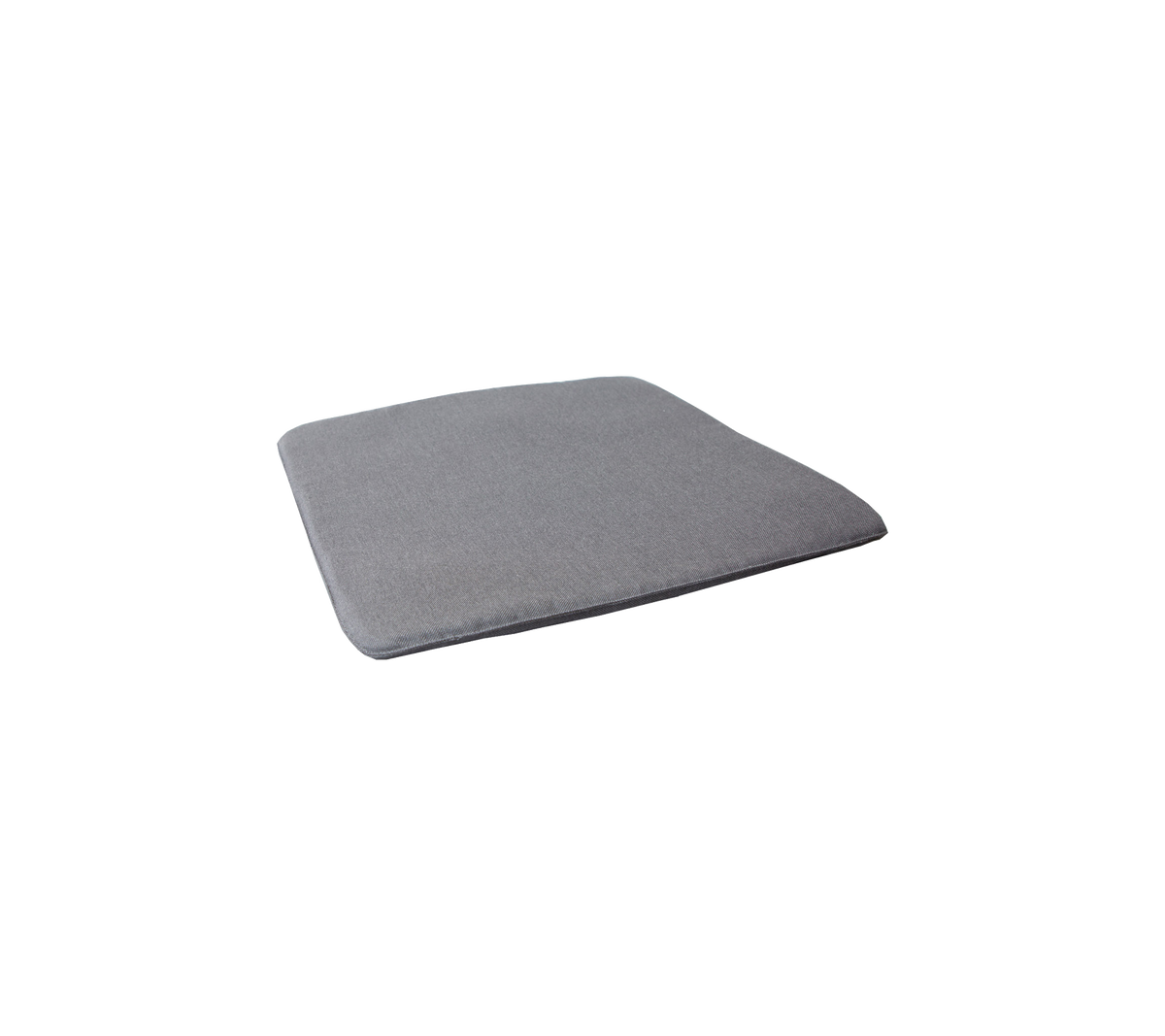 Grau, quadratisches Kissen mit abgerundeten Kanten, entworfen für Komfort und Unterstützung. Ideal zum Sitzen oder als dekorative Polsterung.