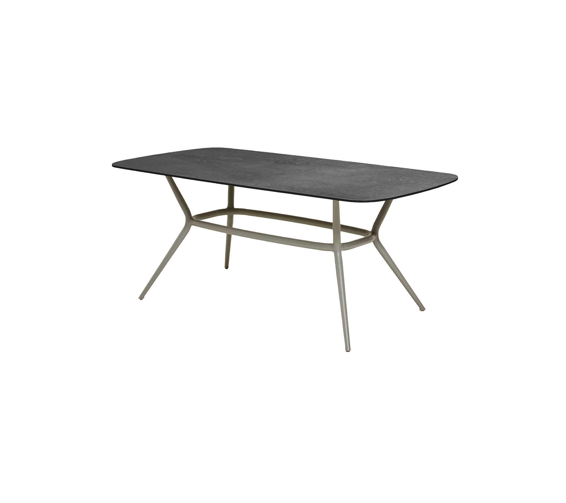Modernes rechteckiges Tisch mit einer eleganten dunklen Oberfläche und stilvollen, schrägen Beinen für einen zeitgemäßen Look. Ideal für verschiedene Einsatzmöglichkeiten.