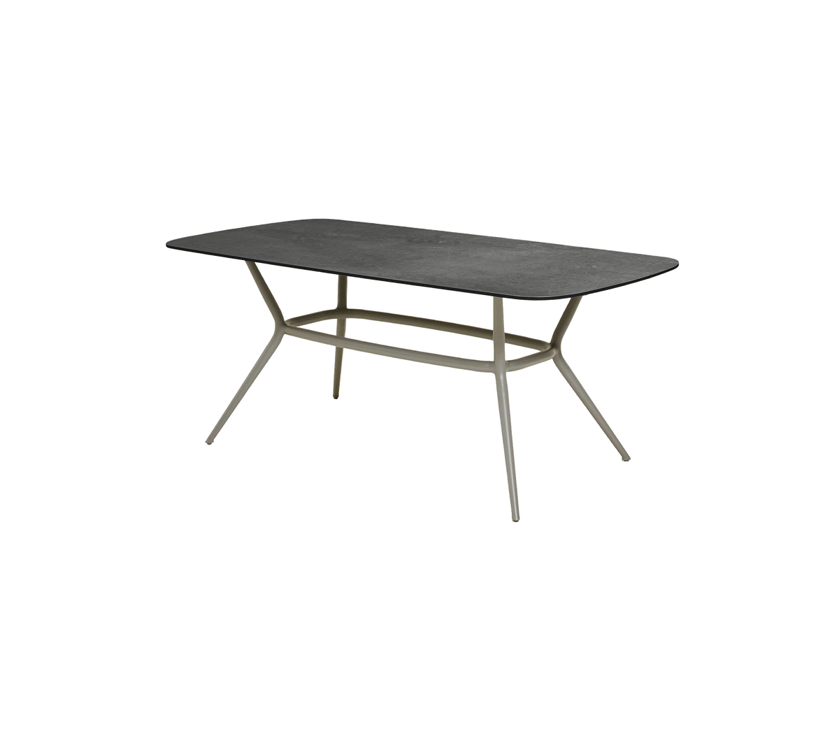 Modernes rechteckiges Tisch mit einer eleganten dunklen Oberfläche und stilvollen, schrägen Beinen für einen zeitgemäßen Look. Ideal für verschiedene Einsatzmöglichkeiten.