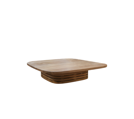 Modernes Teakholz-Tisch mit einem einzigartigen Design.