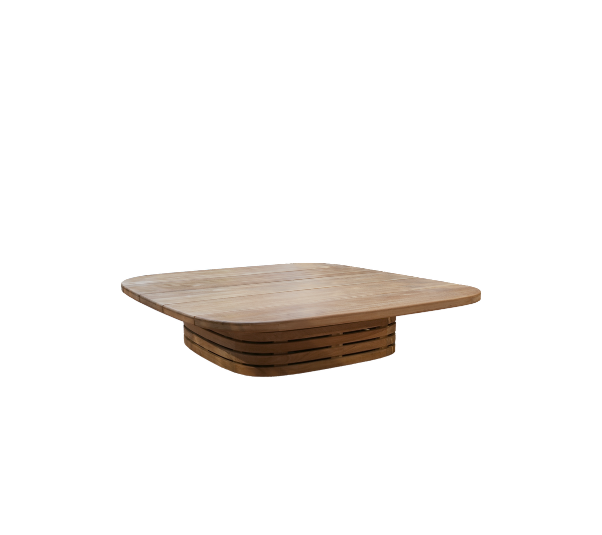 Modernes Teakholz-Tisch mit einem einzigartigen Design.