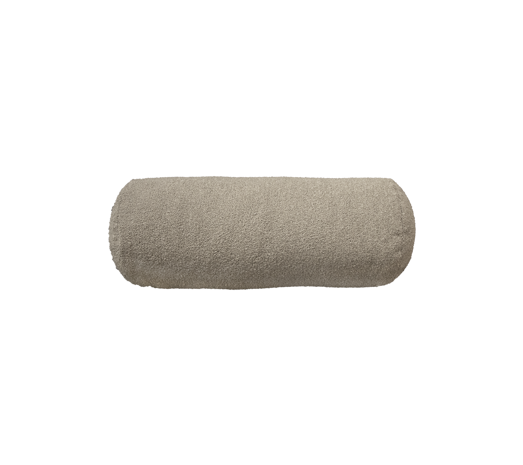 Helle beige zylindrische Kissen mit einer weichen Textur, entworfen für Komfort und Stil in verschiedenen Umgebungen.
