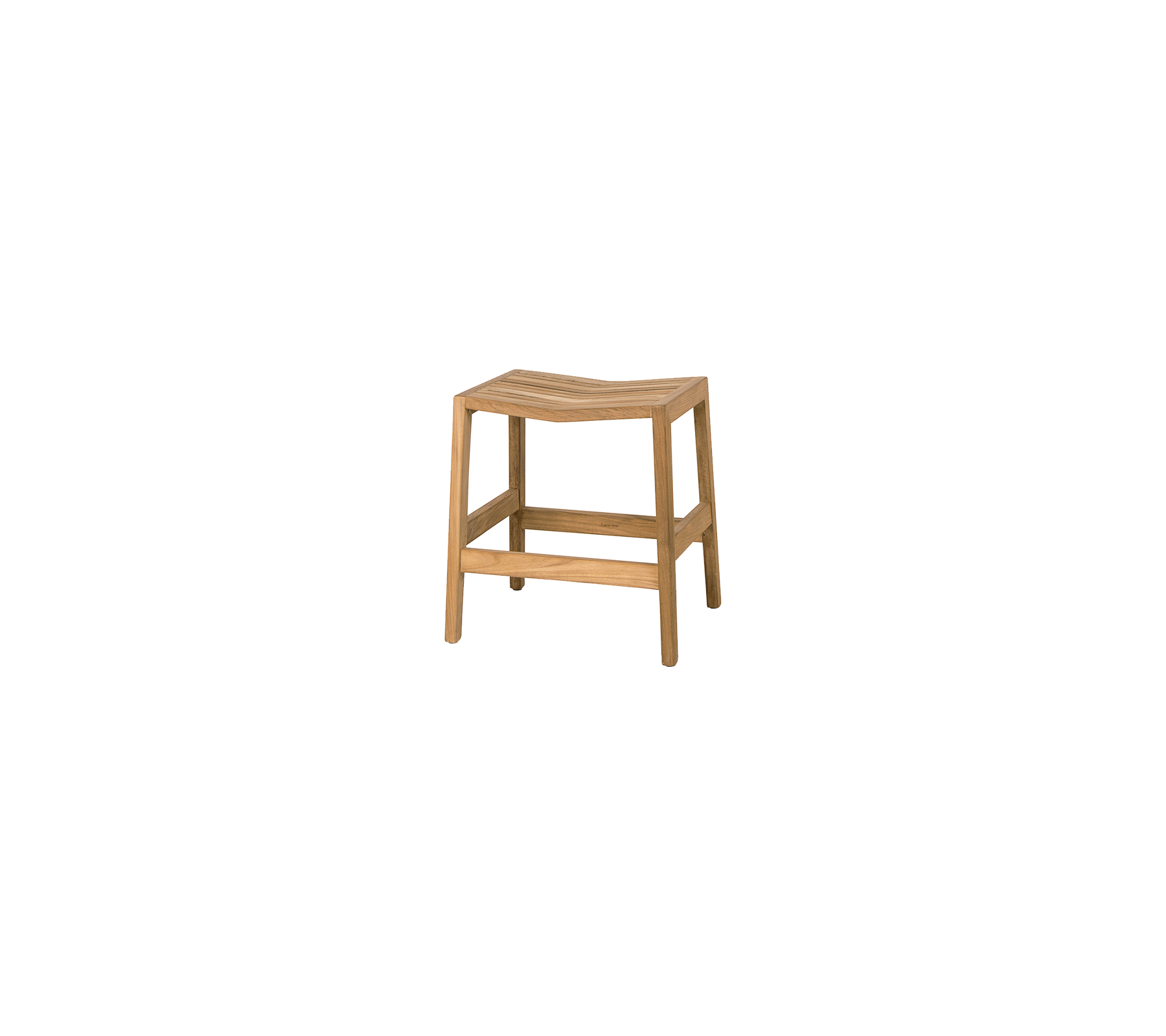 Natürlicher Holzschemel mit einfacher Bauweise, ausgestattet mit einer flachen Sitzfläche und stabilen Beinen, ideal für verschiedene Anwendungen und Räume.