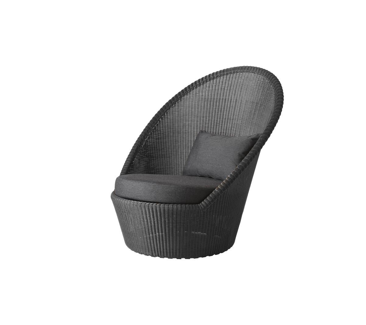 Stilvoller, moderner Stuhl mit einem geschwungenen Design und einem komfortablen Kissen, perfekt zum Entspannen und zur Verbesserung der Ästhetik eines jeden Raums.