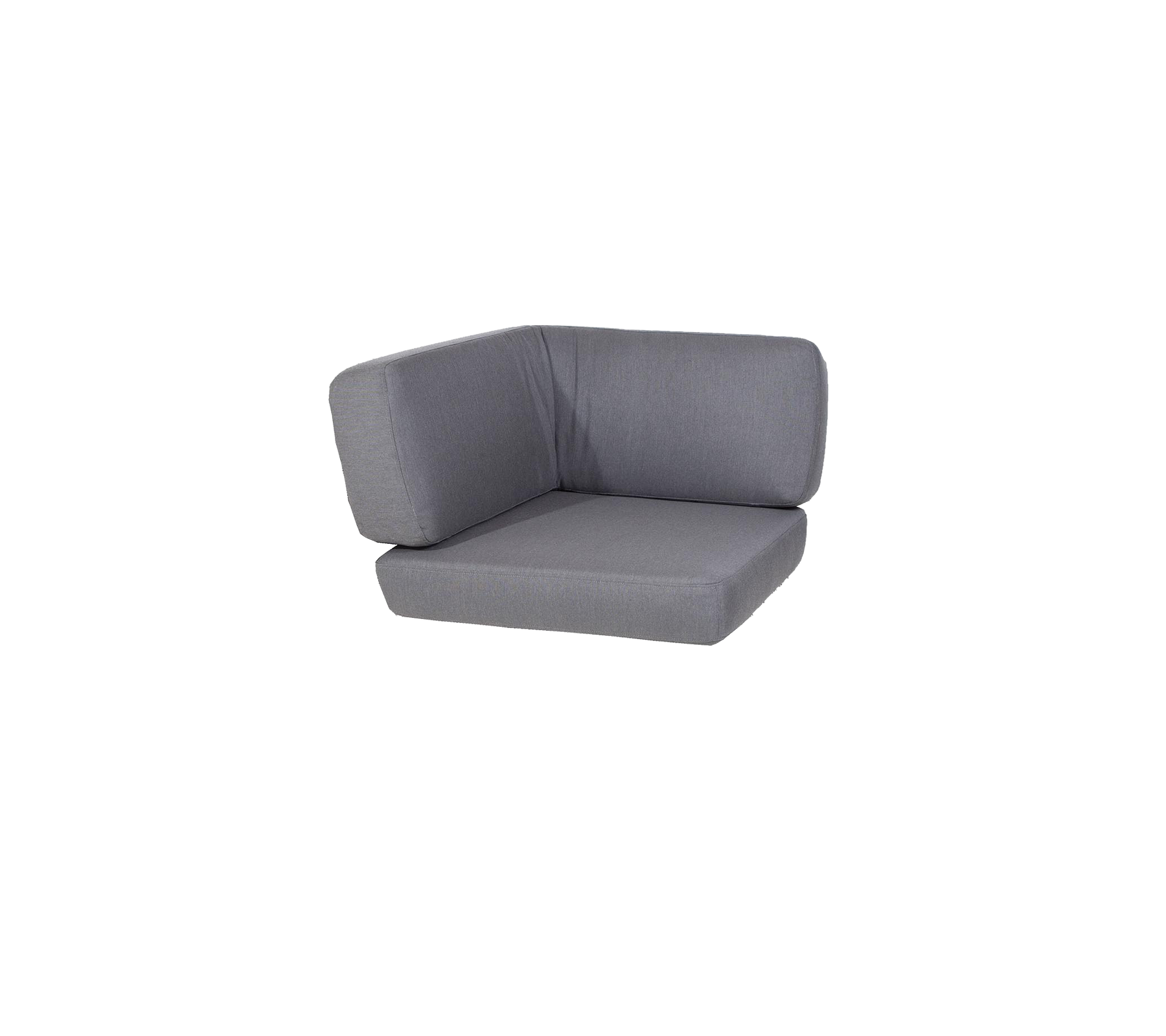 Ein modernes graues Ecksofa-Kissen mit minimalistischer Gestaltung, ausgestattet mit einer bequemen Rückenlehne und einem geräumigen Sitzbereich.