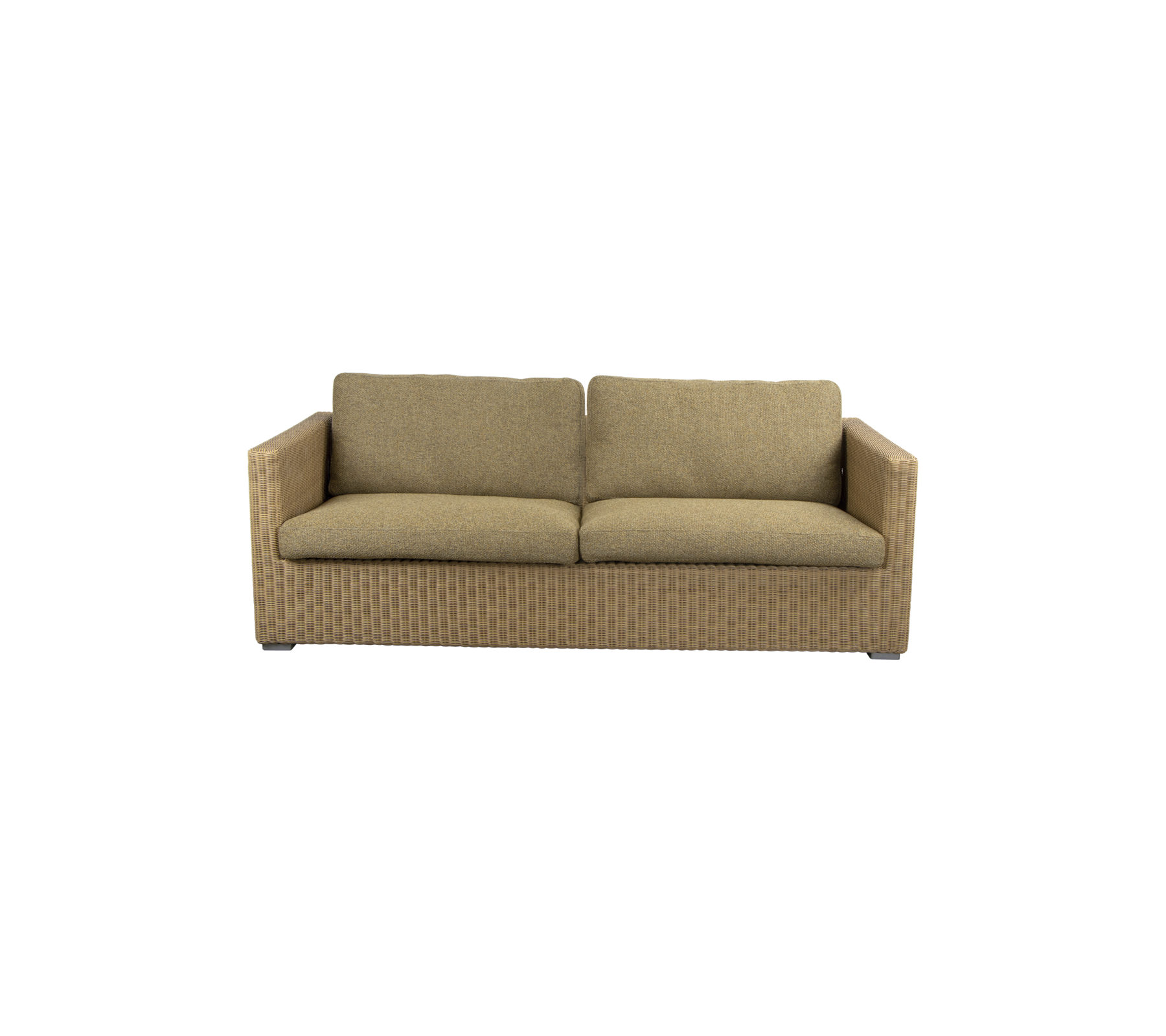 Gemütliches, modernes Sofa mit einem strukturierten Stoffdesign und weichen Kissen, perfekt zum Entspannen und für Komfort in jedem Raum.