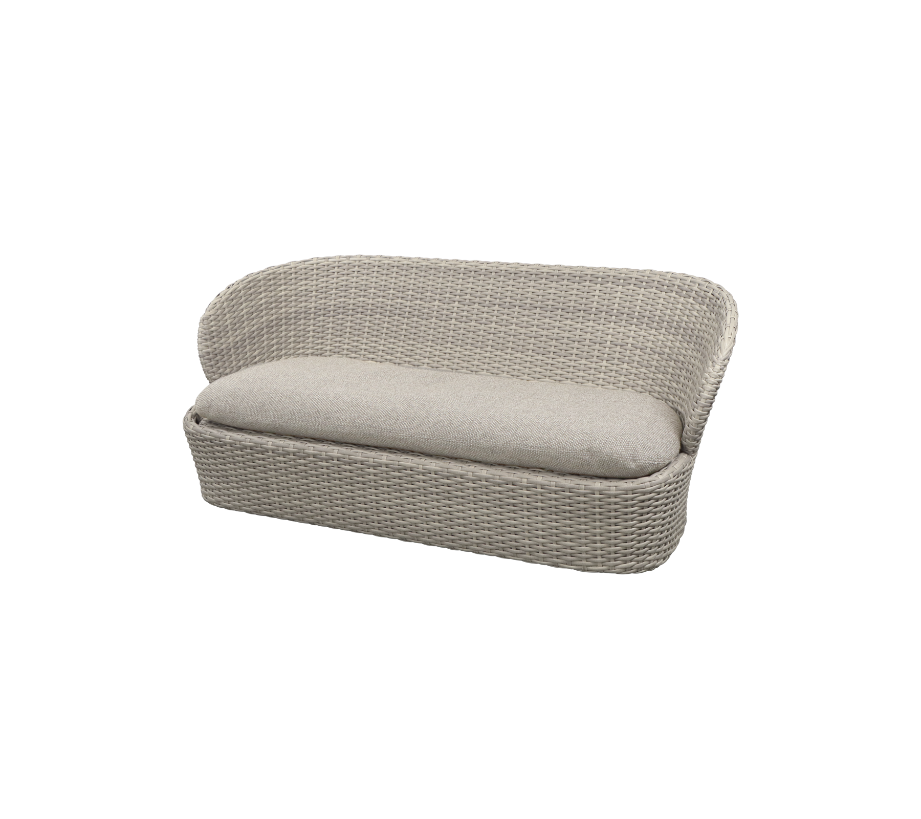 Stilvolles Zweisitzer-Sofa mit gewebtem Design und weichem Kissen, perfekt für komfortables Sitzen in jeder Umgebung.