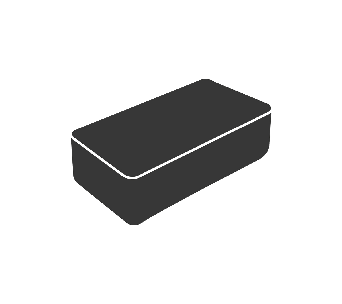 Schwarze rechteckige Aufbewahrungsbox mit flachem Deckel, entworfen, um verschiedene Gegenstände effizient zu organisieren.