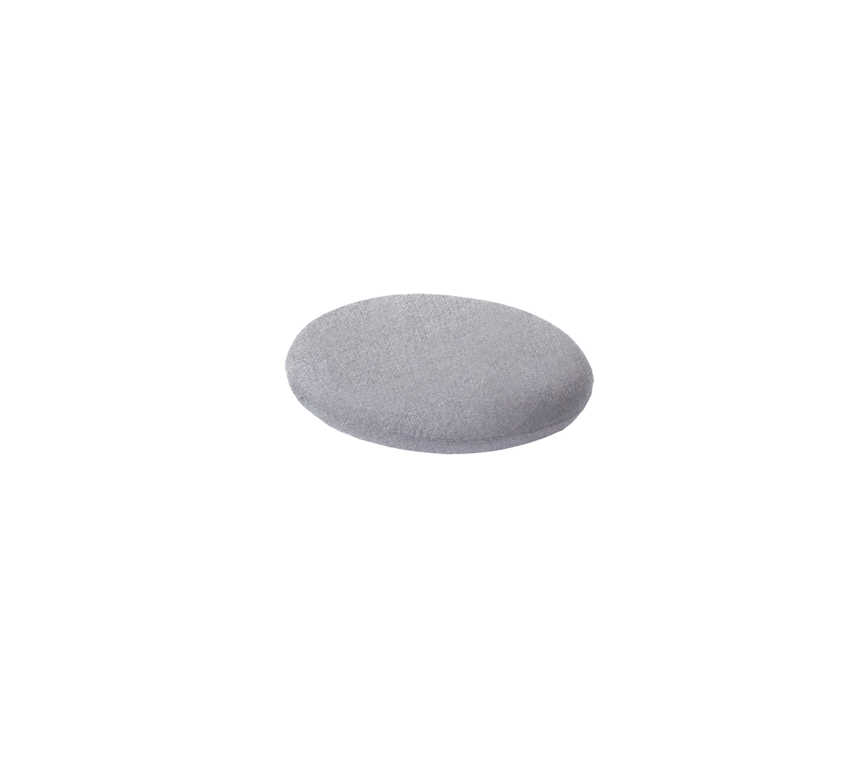 Ein glattes, oval geformtes graues Objekt, das einem weichen Kissen oder Polster ähnelt und für verschiedene Anwendungen konzipiert ist.