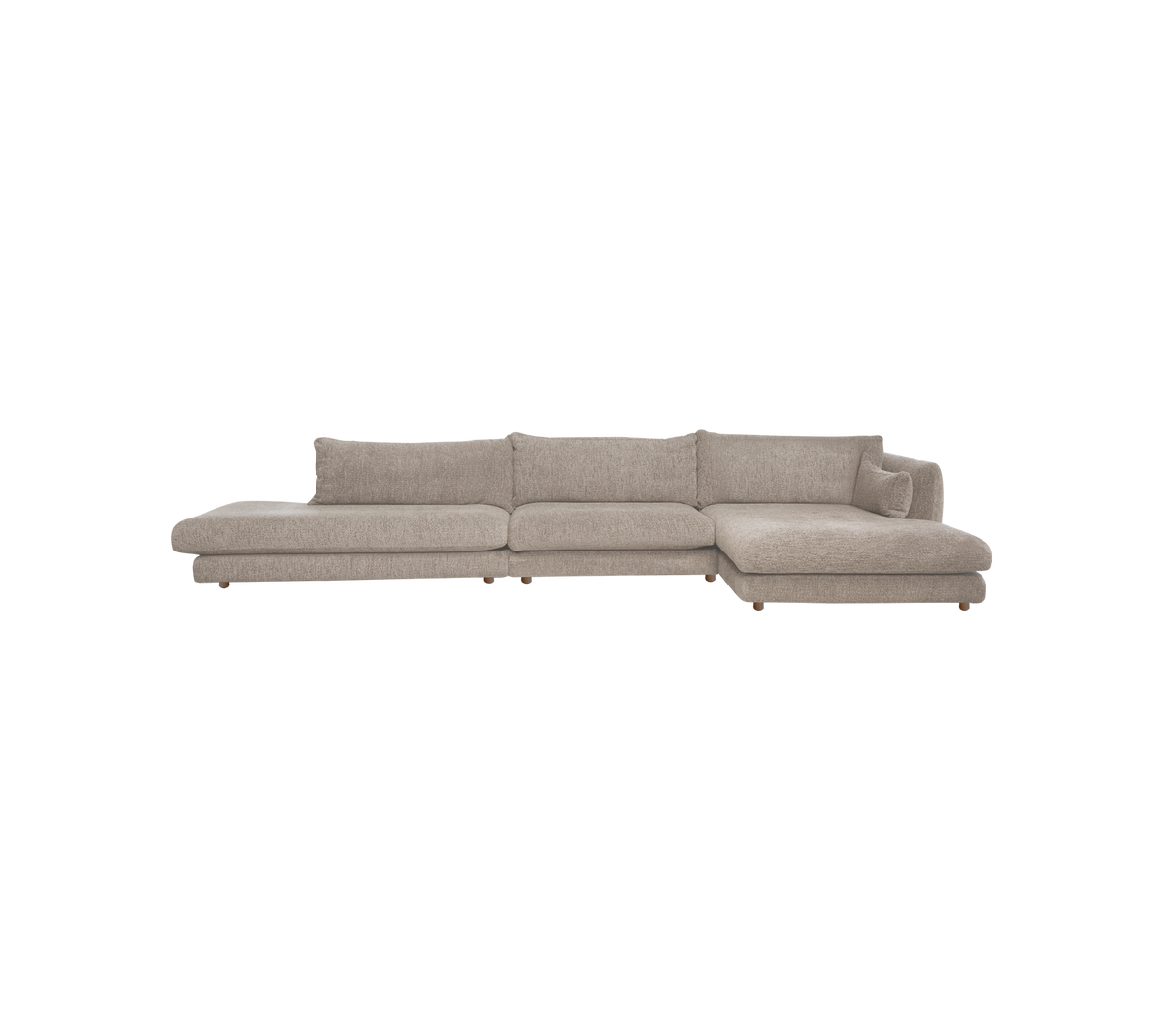 Hellebraune moderne Couch mit einem zeitgenössischen Design.