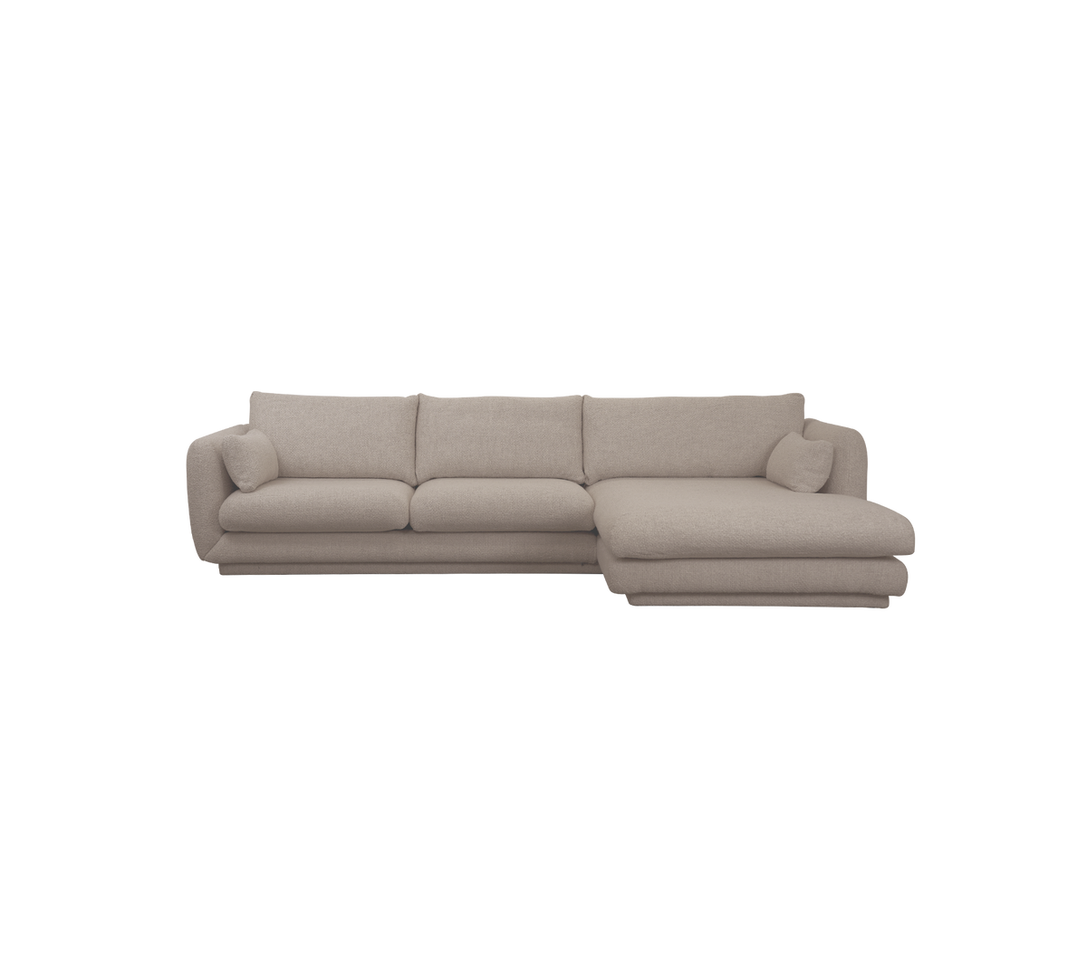 Hellbraune Ecksofa mit modernem Design.