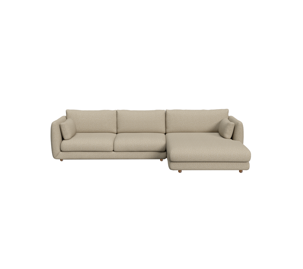 Moderne beiges Sofa mit einem modularem Design.