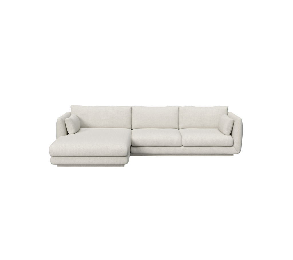 Moderne sandfarbene Sofa mit einem geräumigen, bequemen Design.