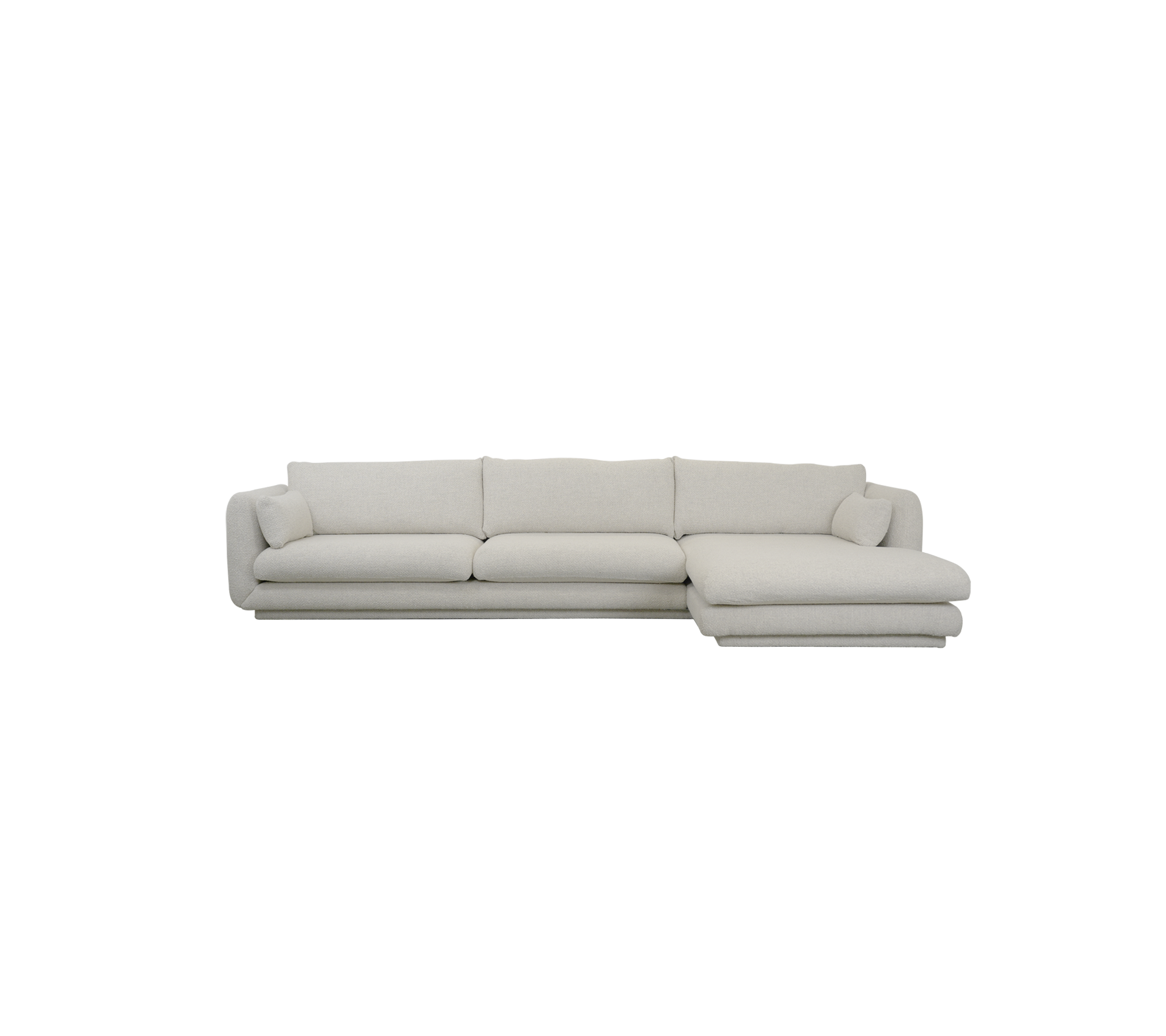 Moderne sandfarbenes Sofa mit einem klaren Design.