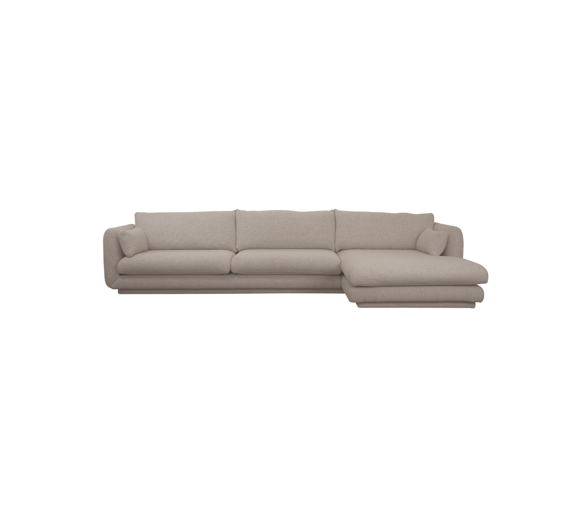 Helle braune Sectionalsofa in einem modernen Lounge-Ambiente.