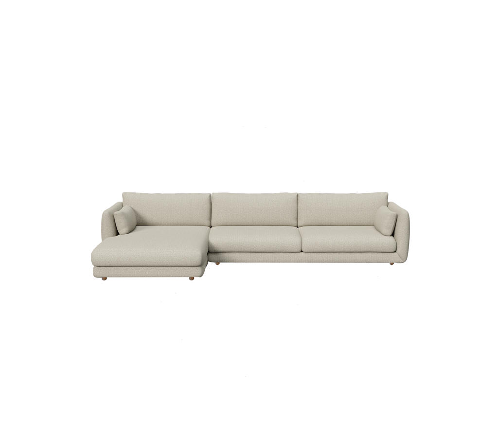 Hellbraune moderne Couch mit sleekem Design und Sektion.