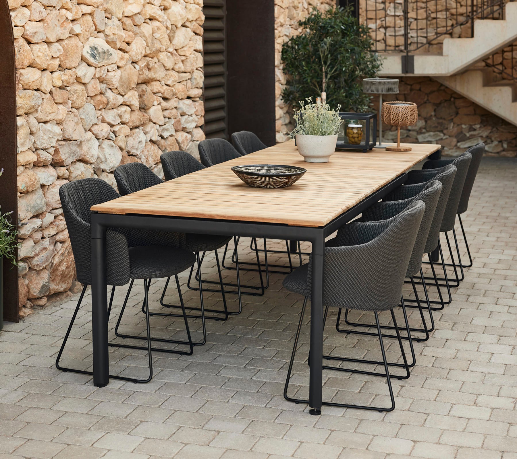 outdoor tisch mit aufbewahrung Cane-line Drop Esstisch, m/120 cm Verlängerung