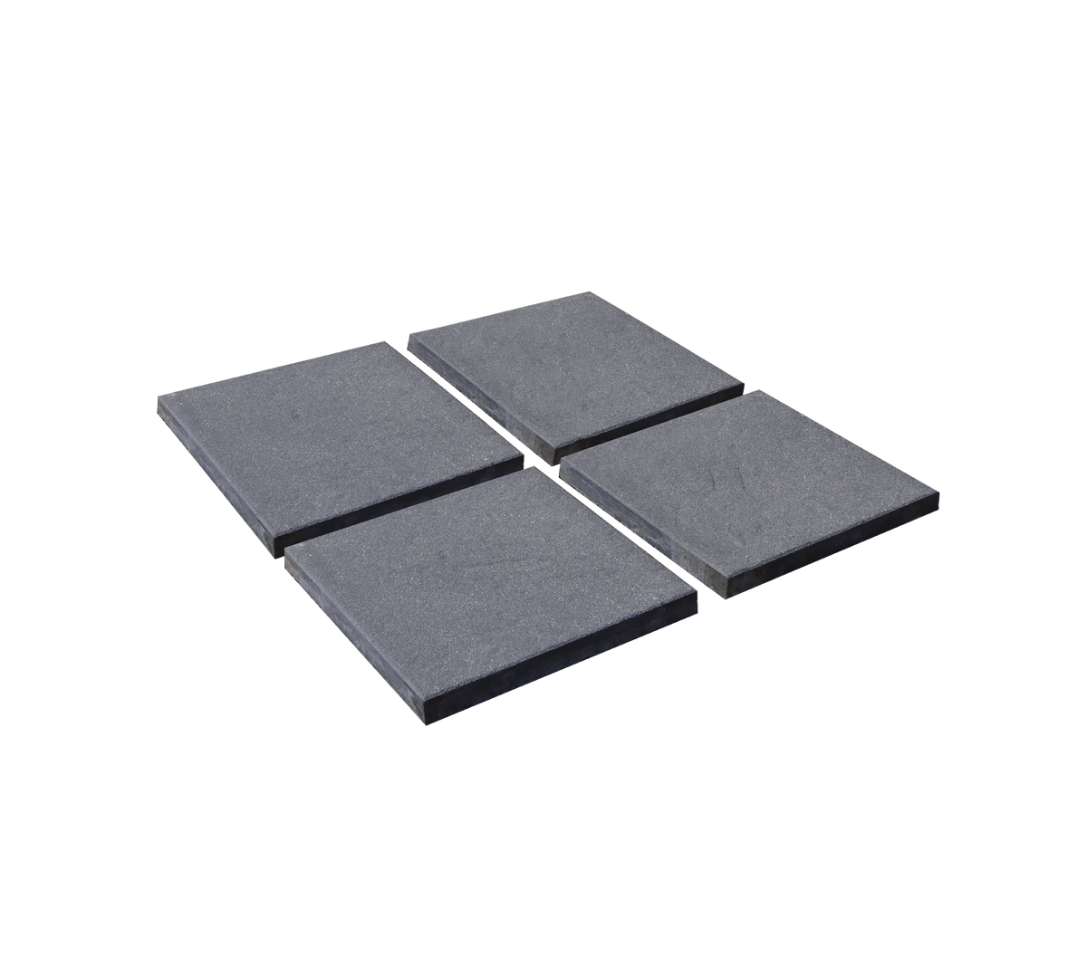 Vier quadratische Platten, die zusammen angeordnet sind und eine stabile Basis für einen Sonnenschirm bieten.