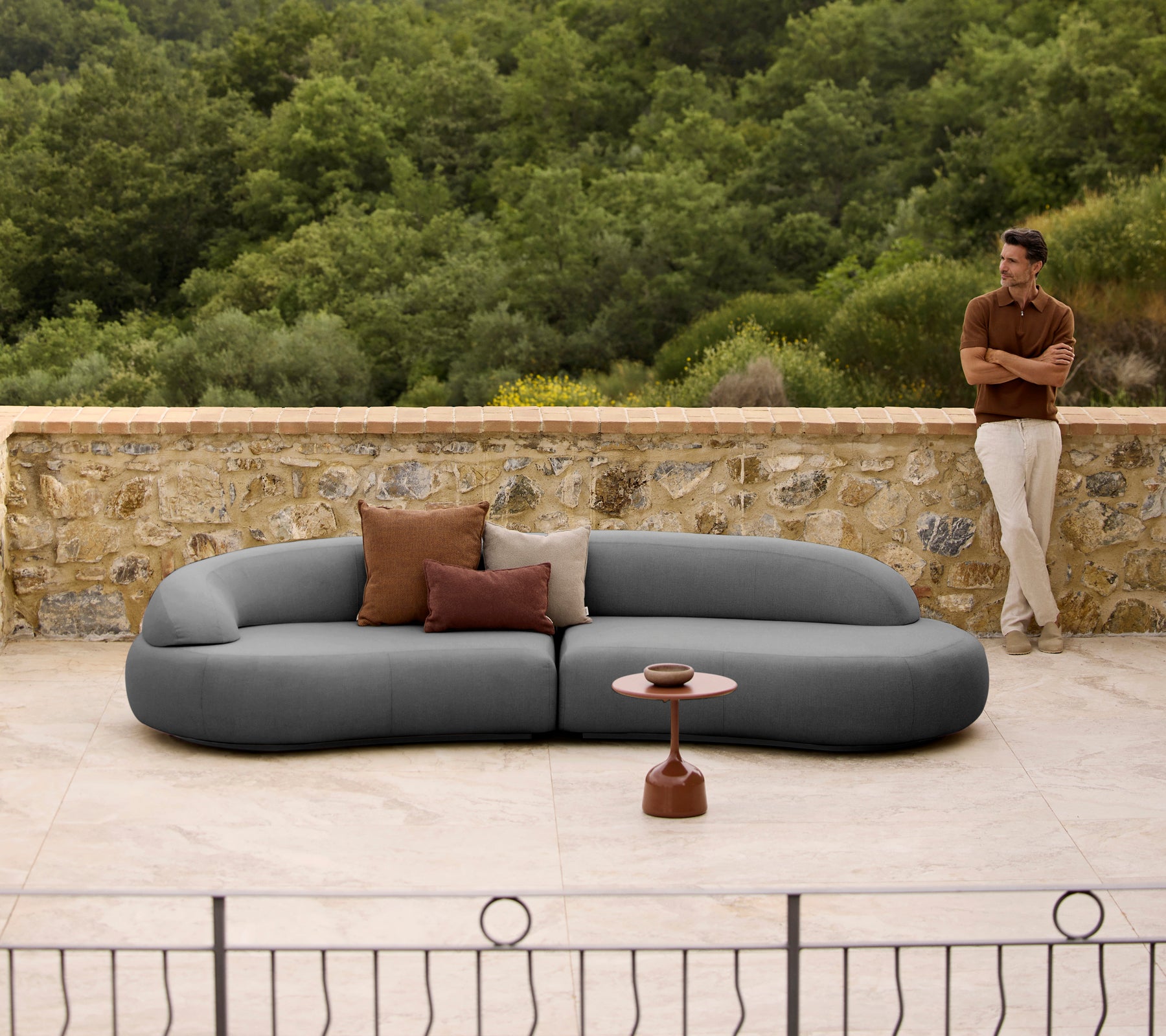 lounge möbel polster aufbewahrung Cane-line Mellow 4-seater sofa