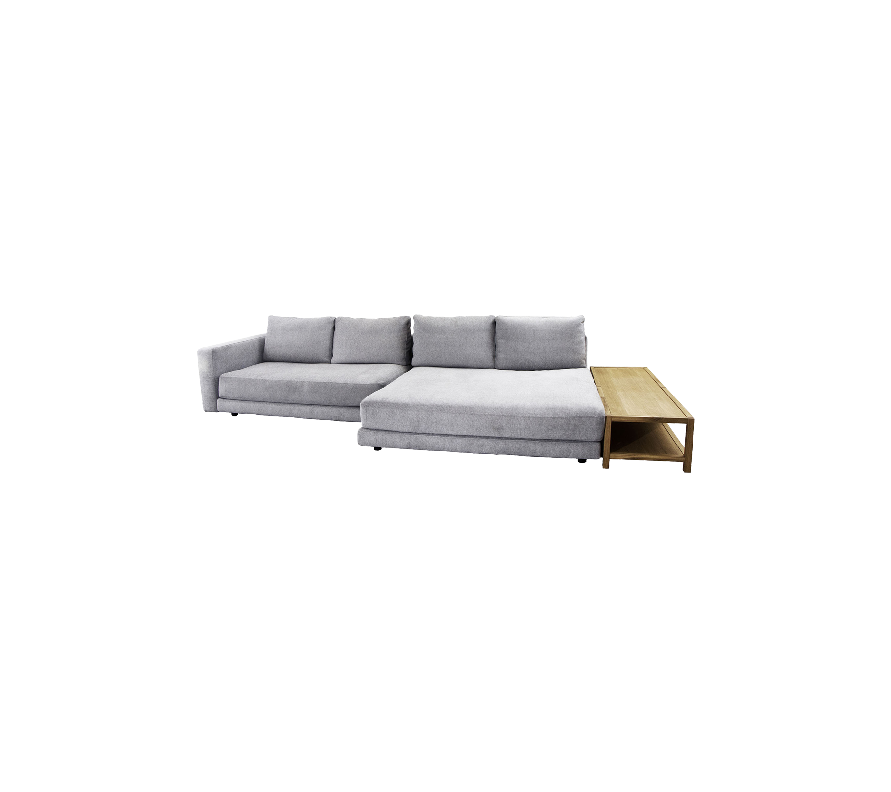 Scale 2-Sitzer Sofa m/dob. Daybed, Armlehn & Tisch, Rechts