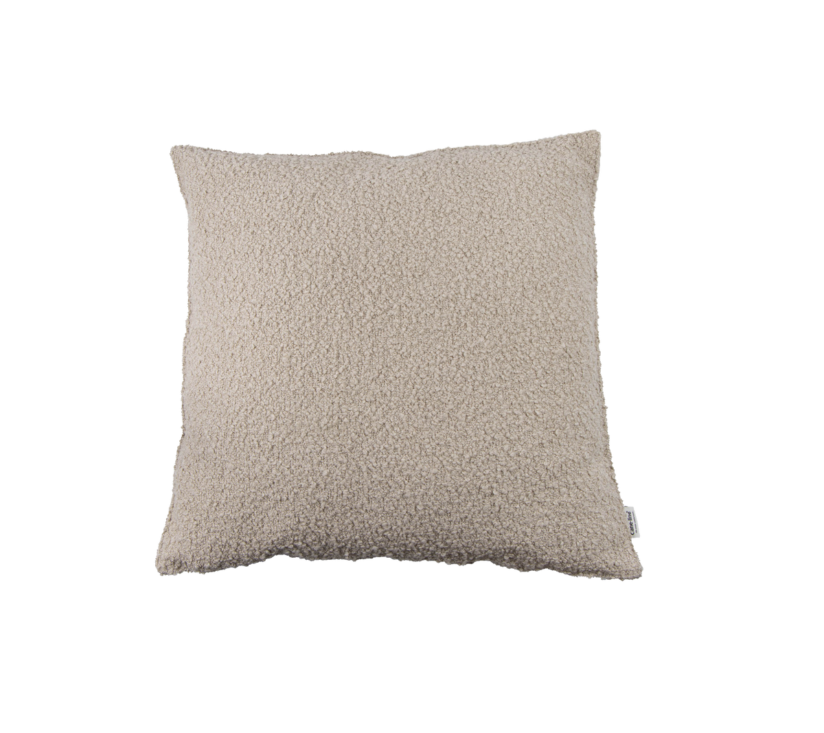Weiches, strukturiertes quadratisches Kissen in neutralem Farbton, perfekt, um jedem Raum Komfort und Stil zu verleihen.
