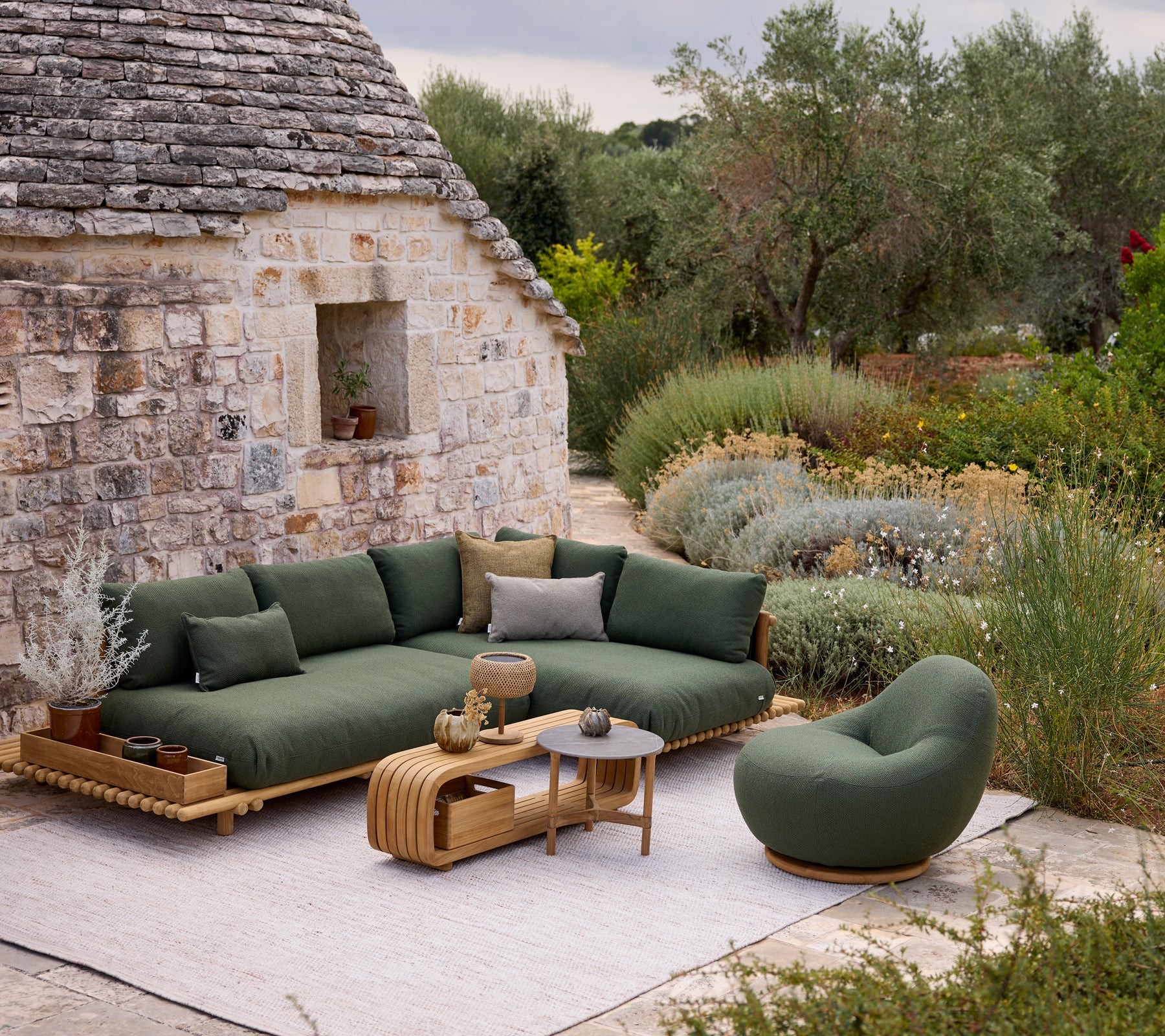 Cane-line Sticks platform, corner sofa